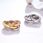 Load image into Gallery viewer, Stainless Steel Tri Color Rolling Ring Wedding Band for Women Girl Size 4-12
