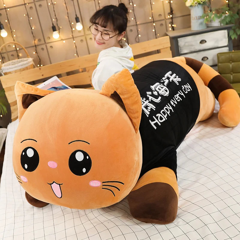 110cm Big Size High Quality Cute Cat Plush Toy Soft Cartoon Animal Stuffed Doll Sofa Bed Pillow Cushion Girl Kid Birthday Gift