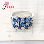 Load image into Gallery viewer, Jexxi White Green Cubic Zircon Rings For Women 925 Sterling Silver Finer Jewelry Charm Luxury Wedding Engagement
