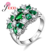 Jexxi White Green Cubic Zircon Rings For Women 925 Sterling Silver Finer Jewelry Charm Luxury Wedding Engagement