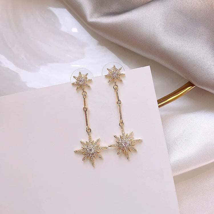 Fashion crystal star long earrings for women with earrings for friends gift trendy Earrings exaggerated Earrings