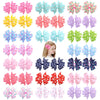 20pcs/lot Printed Flower Hair Bows With Clip For Baby Girls Grosgrain Ribbon Boutique Hair Clip Barrettes Hair Accessories 039