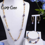 Load image into Gallery viewer, Imitation Tahitian Baroque Women's Jewelry Sets Chain Necklace with Pearls Freshwater Pearl Bracelets Neckalces Set for Women
