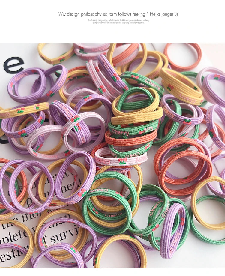 50/100 Pcs/Box New Children Cute Colors Soft Elastic Hair Bands Baby Girls Lovely Scrunchies Rubber Bands Kids Hair Accessories