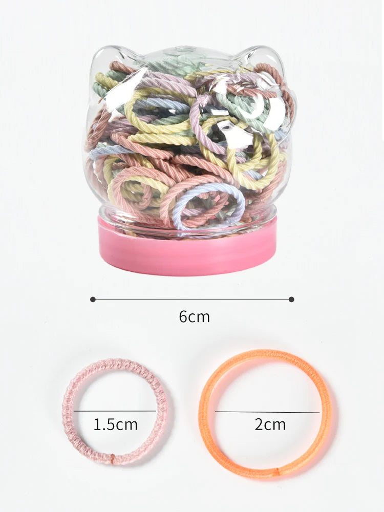 50/100 Pcs/Box New Children Cute Colors Soft Elastic Hair Bands Baby Girls Lovely Scrunchies Rubber Bands Kids Hair Accessories