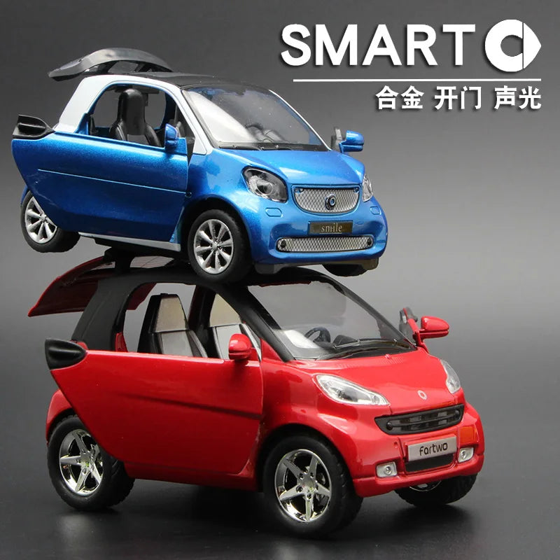 1:32 Mercedes Benz SMART Miniatures Alloy Diecast Model Car Model Sound & Light Toys For Kids Cute and Compact Christmas Gifts