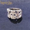 Topvekso Greece Top quality Cubic zirconia silver plated  Sorority Greek   letter Finger Ring  Jewelry