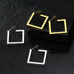 Load image into Gallery viewer, Stainless Steel Earrings 2022 Trend Minimalist Square Gold Color Charm Fashion Big Stud Earrings For Women Jewelry Party Gifts
