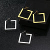 Stainless Steel Earrings 2022 Trend Minimalist Square Gold Color Charm Fashion Big Stud Earrings For Women Jewelry Party Gifts