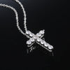 Huitan Cross-shaped Pendant Necklace Luxury Round Zirconia Delicate Accessories Anniversary Gift Women Statement Cross Necklaces