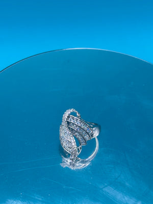 Stainless Steel Luxury Silver CZ Diamond Luxury Ring