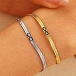 Load image into Gallery viewer, 304 Stainless Steel Snake Chain Bracelet Infinity Symbol Pattern Bracelet For Women Men Couple Fashion Jewlery Gifts 23cm Long
