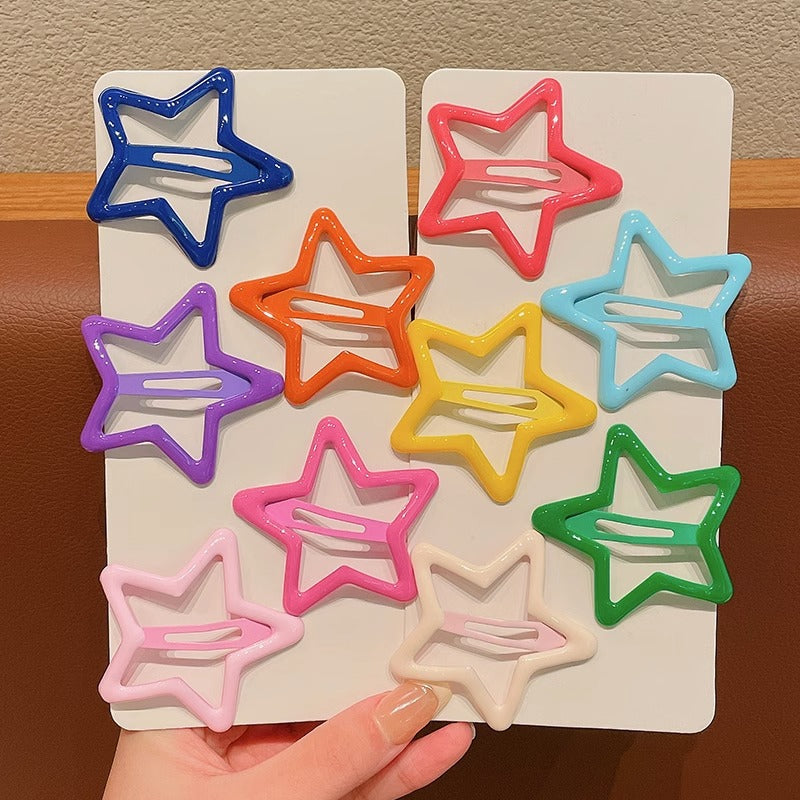 3pc Korean New Big Star BB Hairpin Hair Side Clips for Girls Women Kids Gift Wedding Party Hair Accessories