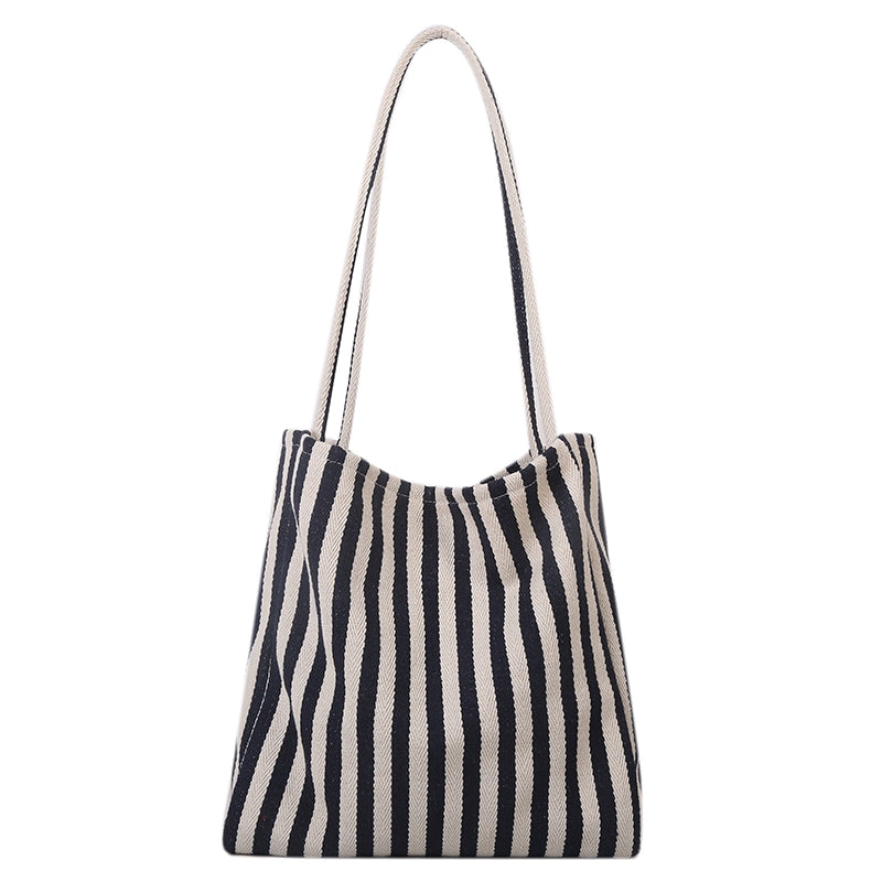 Stripes Spring/Summer Idle Style Tote Shoulder Canvas Bag