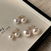 Accessible Luxury Steamed Bread 925 Silver Needle Niche Style Pearl Stud Earrings