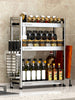 304 Stainless Steel Seasoning Rack Small Kitchen Multi-Functional Storage Rack Table Floor Multi-Layer Narrow Cruet Shelf