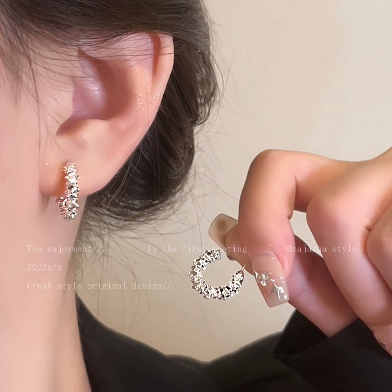 Niche Style Small Pieces of Silver Women's Fancy Best Selling Elegant Stud Earrings
