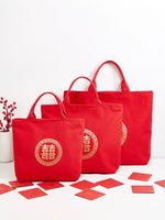 Load image into Gallery viewer, Red Bridal Wedding Tote Bag
