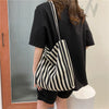 Stripes Spring/Summer Idle Style Tote Shoulder Canvas Bag