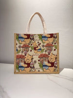 Load image into Gallery viewer, Linen Bag Women's Handbag 24 New Cartoon Pooh Large Capacity Totes Work Work Clothing Canvas Reticule
