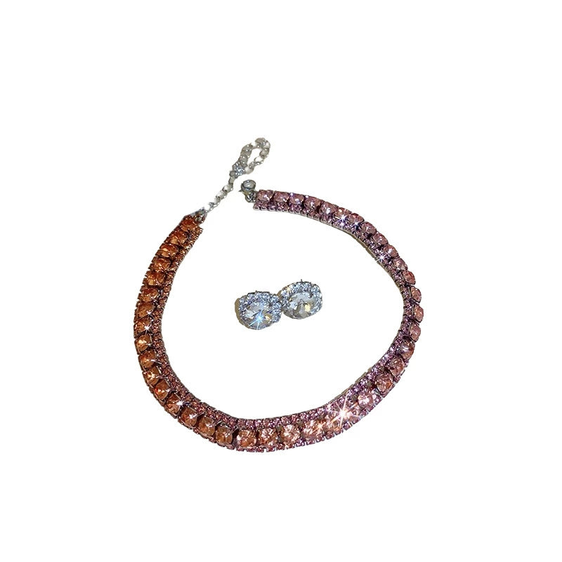 Necklace Suit French Entry Lux Easiest for Match Fancy Zircon