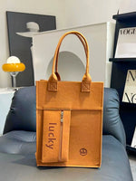Load image into Gallery viewer, Letter Style Student Shoulder File Bag Zipper Felt Bag
