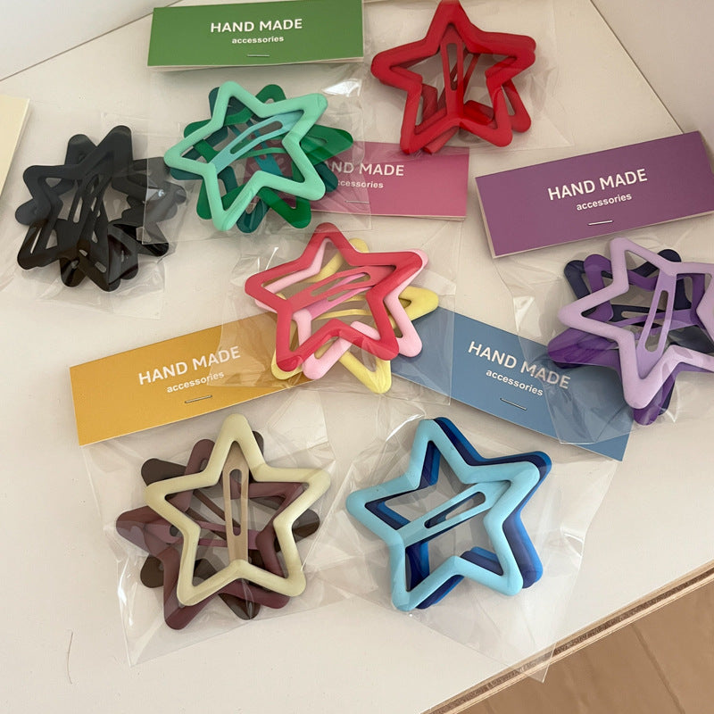 3pc Korean New Big Star BB Hairpin Hair Side Clips for Girls Women Kids Gift Wedding Party Hair Accessories
