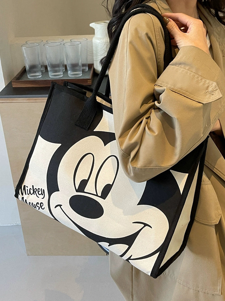 Travel Cartoon One-Shoulder Tote Bag for Going out Canvas Bag