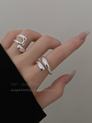 Accessible Luxury Stylish Cut Out Metal Women's Niche Style Ring