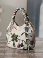 Load image into Gallery viewer, Ethnic Style Hand-Woven Multi-Sandwich Zip Canvas Bag
