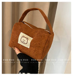 Load image into Gallery viewer, Corduroy Satchel Students Go out K-style Cosmetic Bag
