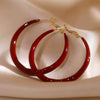 Retro Red Oil-Spot Glaze S925 Fall and Winter Niche Style Female Ear Ring