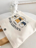 Load image into Gallery viewer, New Arrival Bear Canvas Bag Female Printed All-Matching Student Portable Work Hand Carry Lunch Bag Tote Bag Canvas Bag
