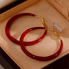 Retro Red Oil-Spot Glaze S925 Fall and Winter Niche Style Female Ear Ring