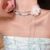 Choker Double Layer Twin Female Affordable Luxury Fashion Camellia