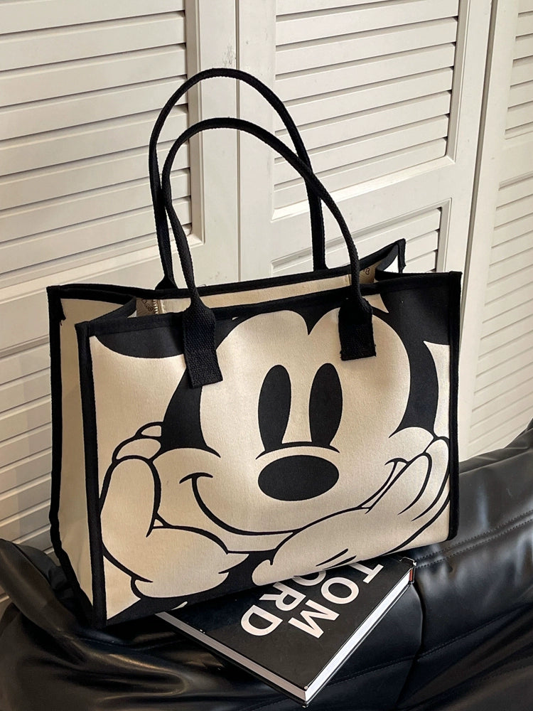 Travel Cartoon One-Shoulder Tote Bag for Going out Canvas Bag