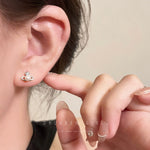 Load image into Gallery viewer, Queen Mother Planet Pearl Stud Earrings for Women Refined Zircon

