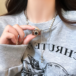 Load image into Gallery viewer, Brown Women's Sweet Cool Sexy Style Pearl Sweatshirt Necklace
