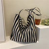 Stripes Spring/Summer Idle Style Tote Shoulder Canvas Bag