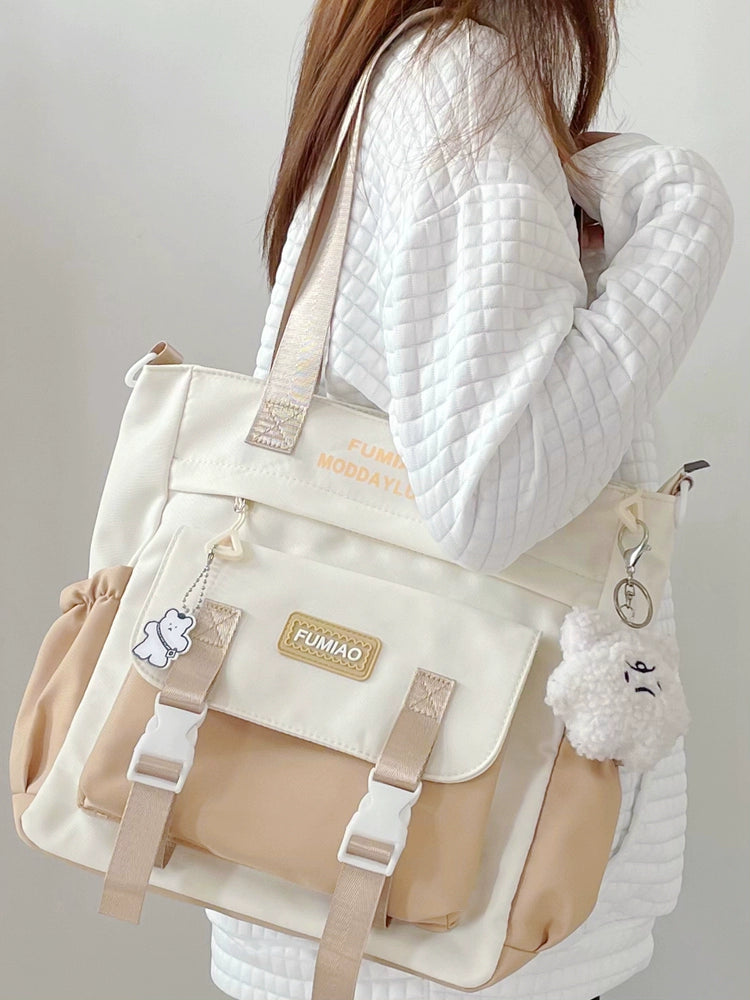 Bag Female College Student Shoulder Bag Casual Canvas Tuition Bag