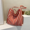 Stripes Spring/Summer Idle Style Tote Shoulder Canvas Bag