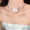 Choker Double Layer Twin Female Affordable Luxury Fashion Camellia