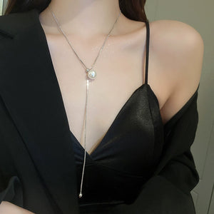Accessible Luxury Adjustable Long Niche Style Sweater Pearl Necklace