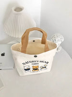 Load image into Gallery viewer, New Arrival Bear Canvas Bag Female Printed All-Matching Student Portable Work Hand Carry Lunch Bag Tote Bag Canvas Bag
