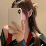 Load image into Gallery viewer, Retro Hong Kong Style Ankela Red Fall and Winter Female Elegant Earrings
