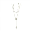 Niche Style Double Layer Women's Camellia Neck Pearl Necklace