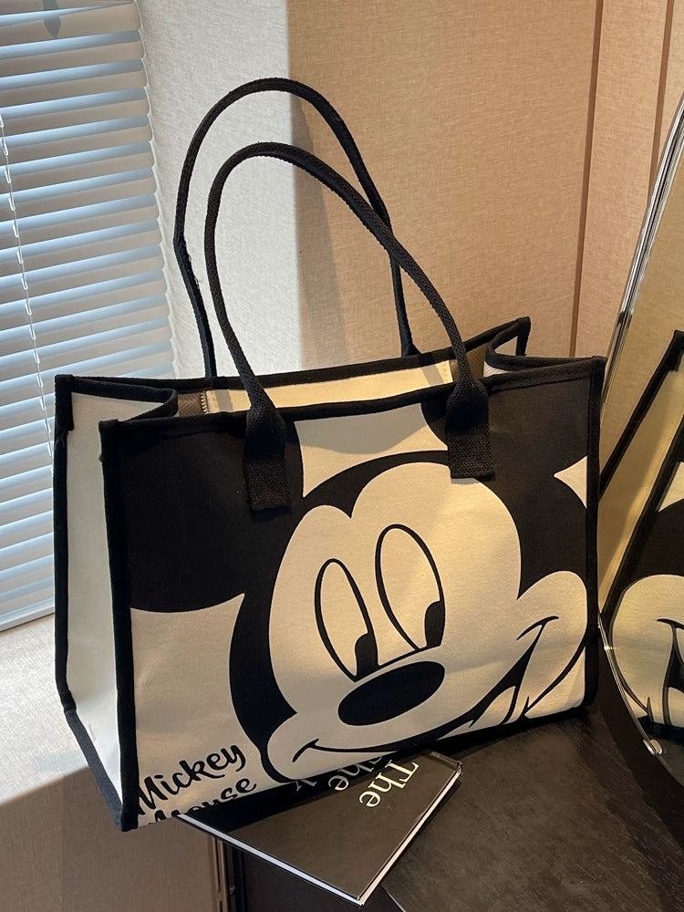 Travel Cartoon One-Shoulder Tote Bag for Going out Canvas Bag