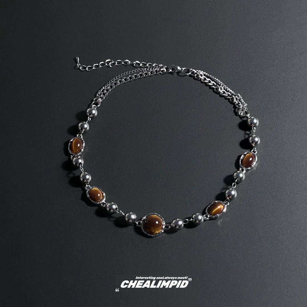 Choker Brown Series Normcore Clavicle Chain Tigereye