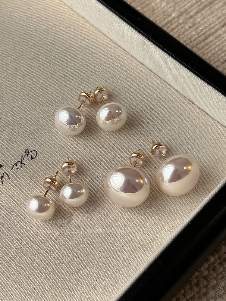 Accessible Luxury Steamed Bread Female 925 Silver Needle Niche Style Pearl Stud Earrings