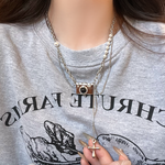 Load image into Gallery viewer, Brown Women's Sweet Cool Sexy Style Pearl Sweatshirt Necklace
